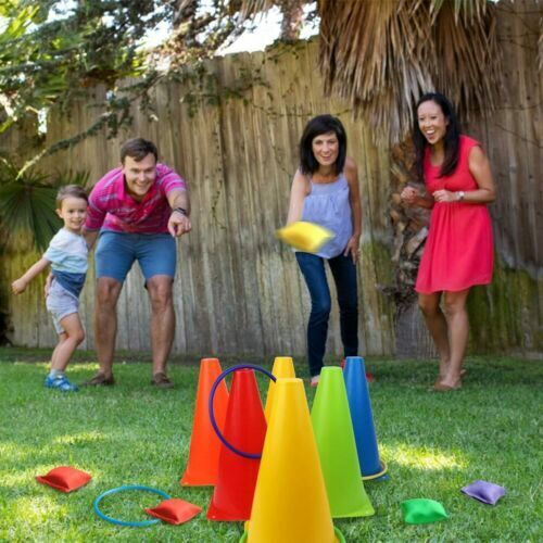 16Pcs Garden Games Outdoor Game Ring Toss Bean Bag Sack Family Fun Toys Activity 